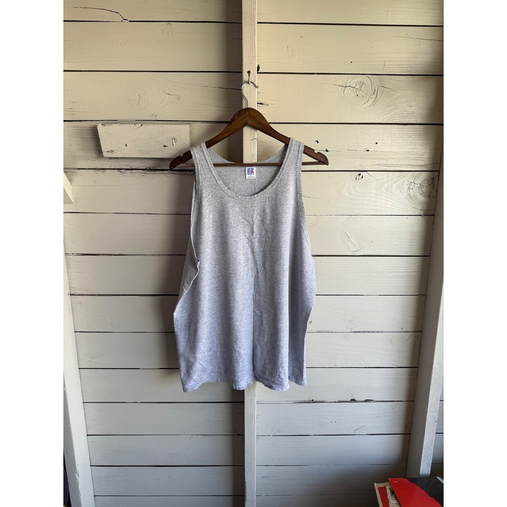 Vintage Russell Athletic Tank Top Mens XL Heather Gray Made in USA Sleeveless